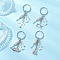 Alloy Keychains, with Iron Split Key Rings, Tool, Platinum, 62~78mm