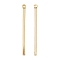 Brass Pendants, Cadmium Free & Lead Free, Bar, Real 24K Gold Plated, 30x1.5x1.5mm, Hole: 1mm