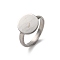 Adjustable 304 Stainless Steel Finger Rings Components, Plain Pad Ring Base Findings, Flat Round, Stainless Steel Color, Tray: 12mm, 3mm, Inner Diameter: 17mm
