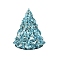 Resin Christmas Tree Display Decoration, with Synthetic Turquoise Chips inside Statues for Home Office Decorations, 80x80x105mm