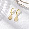 201 Stainless Steel Teardrop Leverback Earring, with Brass Leverback Earring Findings, Real 24K Gold Plated, 29x8x11mm