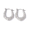 Non-Tarnish 304 Stainless Steel Chunky Hoop Earrings for Women, Stainless Steel Color, 20.5x17.5x3.5mm, Pin: 0.6mm