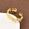 Brass Cuff Rings for Women, Elephant, Long-Lasting Plated, Rack Plating, Real 18K Gold Plated, 5.5mm, Adjustable