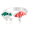 Frog & Mushroom Alloy Open Cuff Ring for Women, Platinum, US Size 5 3/4(16.3mm)