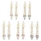 Golden 304 Stainless Steel Butterfly Chandelier Earrings, Imitation Jade Glass Tassel Earrings, Mixed Color, 75mm