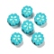 Handmade Polymer Clay Beads, Flower, Green, 10~10.5x10~11x4.5mm, Hole: 1.6mm
