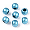 Rondelle Spray Painted Acrylic Beads, Large Hole Beads, Light Sky Blue, 10x8mm, Hole: 4.8mm