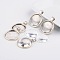 25mm Transparent Clear Domed Glass Cabochon Cover for Alloy Photo Pendant Making, Cadmium Free & Lead Free, Antique Silver, Pendants: 36x28x3mm, Hole: 4mm, Glass: 25x7.4mm