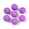 Food Grade Eco-Friendly Silicone Beads, Round, Medium Orchid, 14~15mm, Hole: 2mm