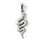 Non-Tarnish 304 Stainless Steel Pendants, Snake Charms, Stainless Steel Color, 33x13x2mm, Hole: 7x3.5mm