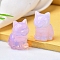 Opalite Carved Cat Figurines, for Home Office Desktop Feng Shui Ornament, 30x23mm