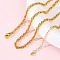 Brass Rope Chains Necklaces for Women, with 304 Stainless Steel Lobster Clasp, Rack Plating, Lead Free & Cadmium Free, Long-Lasting Plated, Real 18K Gold Plated, 17.91 inch(45.5cm)