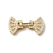 Brass Micro Pave Clear Cubic Zirconia Watch Band Clasps, Long-Lasting Plated, Cadmium Free & Lead Free, Fan, Real 18K Gold Plated, 15.5x29x6mm, Hole: 1.5~2x3~4mm