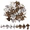 SUNNYCLUE 1 Box 60Pcs 10 Styles Silver Mushroom Charms Mushroom Charm Bulk Tibetan Style Food Mushrooms Spring Plant Charms for Jewelry Making Charms DIY Necklace Earring Bracelet Crafts Women Adults