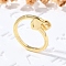 Brass Cuff Rings for Women, Letter, Letter D, Inner Diameter: 15.6mm