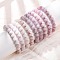 Natural Kunzite Round Beads Stretch Bracelets for Women Men, Beads: 8.5~9.5mm, Inner Diameter: 2-1/4~2-1/4 inch(5.65~5.85cm)