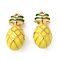 304 Stainless Steel Enamel Pendants, Ion Plating(IP), Golden, Pineapple, 17.5x8mm, Hole: 1.2mm