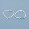Brass Pendants, Long-Lasting Plated, Heart, 925 Sterling Silver Plated, 26x22x1mm, Hole: 1.4mm