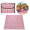 Portable Tartan Patern Non Woven Picnic Mat, Foldable PVC Bottom Thickened Moisture-proof Picnic Mat for Outdoor Camping, Hot Pink, 330x240x52mm