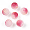 Frosted Baking Painted Crackle Glass Beads with Glitter Powder, Two Tone, Round, Fuchsia, 6x5.5mm, Hole: 1.4mm, about 3330pcs/1000g