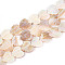 Electroplated Natural Freshwater Shell Carved Beads Strands, AB Color, Heart, Seashell Color, 11~11.8x12~12.5x2.2~3mm, Hole: 0.6mm, about 32~33pcs/strand, 14.17~14.45''(36~36.7cm)