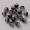 50Pcs Transparent Crackle Glass Beads, Round, Indigo, 8mm, Hole: 1.5mm
