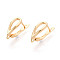 Brass Hoop Earring Findings, Cadmium Free & Nickel Free & Lead Free, Teardrop, Real 18K Gold Plated, 19x12x6mm, Hole: 1.5mm, Pin: 1mm