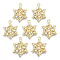 Alloy Pendants, with ABS Plastic Imitation Pearl, Leafy Star, White, Light Gold, 21x16x3mm, Hole: 1.6mm