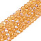 Electroplate Glass Beads Strands, Half Rainbow Plated, Faceted, Rondelle, Peru, 4x3mm, Hole: 0.4mm, about 105~110pcs/strand, 38~39cm