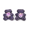 Handmade Polymer Clay Rhinestone Beads, Bear Disco Ball Beads, Tanzanite, 31x28x13mm, Hole: 1.6mm