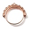 Alloy Open Back Bezel Pendants, For DIY UV Resin, Epoxy Resin, Cadmium Free & Nickel Free & Lead Free, Flat Round with Leaf, Rose Gold, 33x35x3.5mm, Hole: 1.5mm