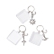 3Pcs Acrylic Keychain, with Alloy Pendant and Iron Rings, Mixed Shapes, Star, Sun, Planet, Antique Silver & Platinum, 69~73mm, 3pcs/set