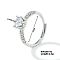 Fashionable Unisex Brass Micro Pave Clear Cubic Zirconia Solitaire Ring, Adjustable Rings, Platinum, Inner Diameter: 18mm