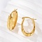 304 Stainless Steel Stud Earrings, Ion Plating(IP), Real 14K Gold Plated, Oval, 24x6x15mm