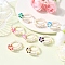 Handmade Polymer Clay Cuff Rings, Frangipani, with ABS Plastic Imitation Pearl & Copper Jewelry Wire, Golden, 19.5mm, US Size 9 3/4(19.5mm)