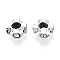 Alloy Rhinestone European Beads, Large Hole Beads, Cross, Platinum, 10~10.5x10~10.5x4.5mm, Hole: 4.5mm