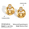 Stainless Steel Flat Round Stud Earrings, with Rhinestone, Real 18K Gold Plated, 31.4x26mm
