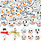60Pcs 6 Styles Round Christmas Snowman Print Wood European Beads, Large Hole Beads, White, 19.5~20x18mm, Hole: 4.5mm, 10pcs/style