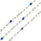 Brass Dapped Chains, with Enamel, with Spool, Soldered Lead Free & Cadmium Free, Platinum, Mixed Color, 4x2x0.2mm