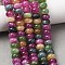 Natural White Jade Beads Strands, Dyed, Smooth Rondelle, Mixed Color, 8x5mm, Hole: 1mm, about 73~76pcs/strand, 14.57~15.16''(37~38.5cm)
