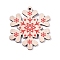 Poplar Wood Pendants, Snowflake, for Christmas, Dyed, BurlyWood, 50x44x2.5mm, Hole: 3mm