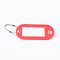 Plastic Badge Holders with Iron Rings, Tag Card Holder, Oval, Red, 50.5x22x2.5mm, Hole: 7mm