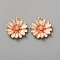 Alloy Enamel Pendants, Golden, Flower, Light Salmon, 27.5x24x4mm, Hole: 2mm