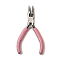 Iron Flat Nose Pliers with Plastic Handles, Jewelry Making Tools, Pink, 12x6.9x0.95cm