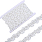 3.33Yards Polyester Woven Tape, with Plastic Beads, White, 3/4 inch(20mm)