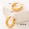 Stainless Steel Hoop Earrings, Chain Charm, Golden, 25x25mm