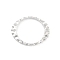 Brass Textured Hollow Oval Links, Cadmium Free & Lead Free, 925 Sterling Silver Plated, 24x19.5x1mm, Hole: 1.6mm