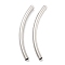 Brass Curved Tube Beads, Cadmium Free & Lead Free, Platinum, 45x4mm, Hole: 2.5x3.5mm