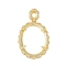 Oval Brass Micro Pave Clear Cubic Zirconia Pendant Cabochon Settings, Real 18K Gold Plated, Tray: 26.5x18.5mm, 45x26x6mm, Hole: 9x2.5mm