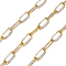 304 Stainless Steel Enamel Cable Chains, Soldered, with Spool, Ion Plating(IP), Real 18K Gold Plated, Gainsboro, 6.5x3x0.5mm, about 32.81 Feet(10m)/Roll